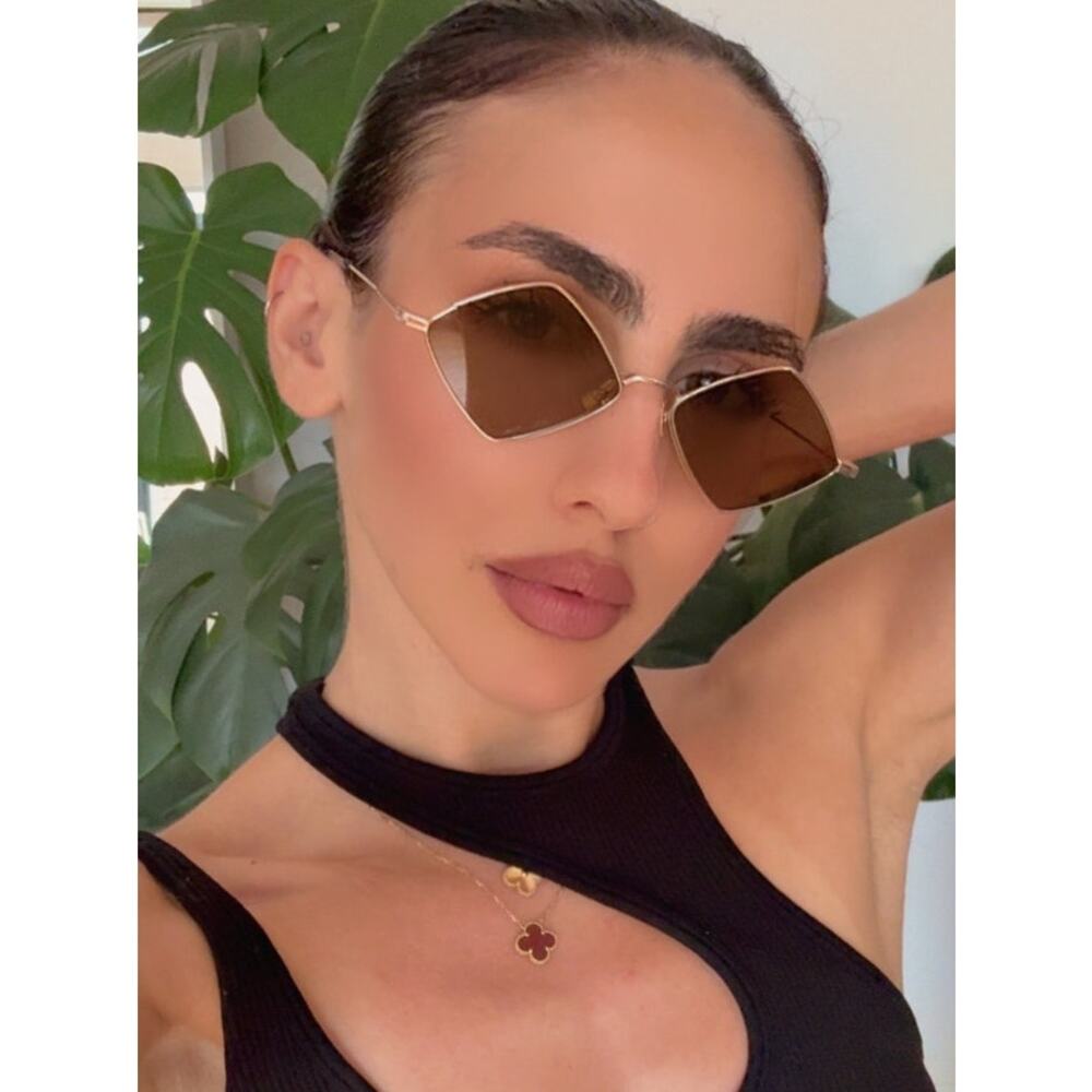 NEW Saint Laurent SL302 Lisa Sunglasses in Gold Brown